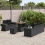 Conjunto de sofá de jardín 8 pcs Negro Rattan de Poliéster en Sofás de exterior | Comprar online en Foru.es