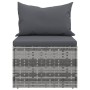 Set de sofás de jardín 4 pzas y cojines ratán sintético gris de vidaXL, Conjuntos de jardín - Ref: Foro24-3186649, Precio: 41...