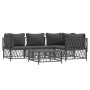 Juego de muebles de jardín 5 pzas y cojines acero antracita de vidaXL, Conjuntos de jardín - Ref: Foro24-3186871, Precio: 415...