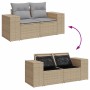 Conjunto de sofá de jardín con cojín 8 pcs Beige y Gris Claro en Sofás de exterior | Comprar online en Foru.es