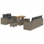 Conjunto de sofá de jardín 8 pcs Gris Rattan de Poliéster en Sofás de exterior | Comprar online en Foru.es