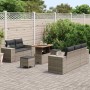 Conjunto de sofá de jardín 8 pcs Gris Rattan de Poliéster en Sofás de exterior | Comprar online en Foru.es