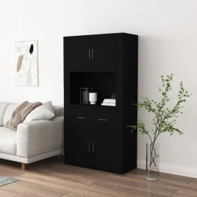Aparador alto madera contrachapada negro de vidaXL, Aparadores - Ref: Foro24-3185368, Precio: 152,70 €, Descuento: %