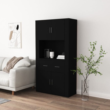 Aparador alto madera contrachapada negro de vidaXL, Aparadores - Ref: Foro24-3185368, Precio: 155,90 €, Descuento: %
