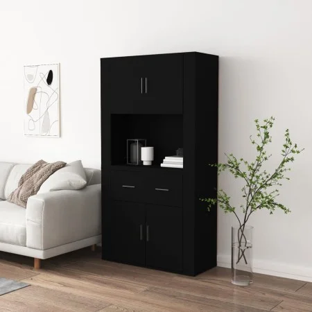 Aparador alto madera contrachapada negro de vidaXL, Aparadores - Ref: Foro24-3185368, Precio: 152,70 €, Descuento: %