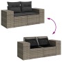 Conjunto de sofá de jardín 8 pcs Gris Rattan de Poliéster en Sofás de exterior | Comprar online en Foru.es