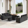 Conjunto de sofá de jardín 9 pcs Negro Rattan de Poliéster en Sofás de exterior | Comprar online en Foru.es
