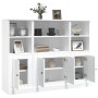 Aparador alto de madera 3 piezas contrachapada blanco brillo de vidaXL, Aparadores - Ref: Foro24-3185305, Precio: 207,79 €, D...