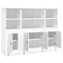 Aparador alto de madera 3 piezas contrachapada blanco brillo de vidaXL, Aparadores - Ref: Foro24-3185305, Precio: 207,79 €, D...