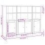 Aparador alto de madera 3 piezas contrachapada blanco brillo de vidaXL, Aparadores - Ref: Foro24-3185305, Precio: 207,79 €, D...