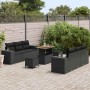 Conjunto de sofá de jardín 9 pcs Negro Rattan de Poliéster en Sofás de exterior | Comprar online en Foru.es