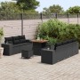 Conjunto de sofá de jardín 10 pcs Negro Rattan de Poliéster en Sofás de exterior | Comprar online en Foru.es