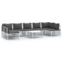 Juego de muebles de jardín 8 piezas con cojines acero blanco de vidaXL, Conjuntos de jardín - Ref: Foro24-3186916, Precio: 53...