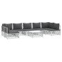 Juego de muebles de jardín 8 piezas con cojines acero blanco de vidaXL, Conjuntos de jardín - Ref: Foro24-3186916, Precio: 53...