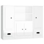Aparador alto de madera 3 piezas contrachapada blanco brillo de vidaXL, Aparadores - Ref: Foro24-3185313, Precio: 226,29 €, D...