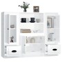Aparador alto de madera 3 piezas contrachapada blanco brillo de vidaXL, Aparadores - Ref: Foro24-3185313, Precio: 226,29 €, D...
