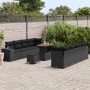 Conjunto de sofá de jardín 11 pcs Negro ratán sintético en Sofás de exterior | Comprar online en Foru.es