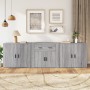 Aparadores 3 piezas madera contrachapada gris Sonoma de vidaXL, Aparadores - Ref: Foro24-3185421, Precio: 268,28 €, Descuento: %