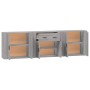 Aparadores 3 piezas madera contrachapada gris Sonoma de vidaXL, Aparadores - Ref: Foro24-3185421, Precio: 268,28 €, Descuento: %