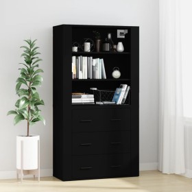 Aparador alto madera contrachapada negro de vidaXL, Aparadores - Ref: Foro24-3185392, Precio: 155,75 €, Descuento: %