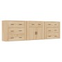 Aparadores 3 piezas madera contrachapada color roble sonoma de vidaXL, Aparadores - Ref: Foro24-3185426, Precio: 279,75 €, De...
