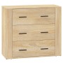 Aparadores 3 piezas madera contrachapada color roble sonoma de vidaXL, Aparadores - Ref: Foro24-3185426, Precio: 279,75 €, De...