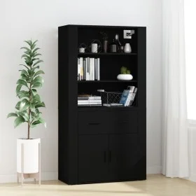 Aparador alto madera contrachapada negro de vidaXL, Aparadores - Ref: Foro24-3185376, Precio: 130,52 €, Descuento: %