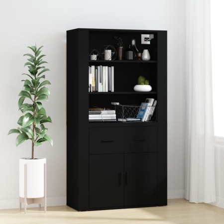 Aparador alto madera contrachapada negro de vidaXL, Aparadores - Ref: Foro24-3185376, Precio: 132,18 €, Descuento: %