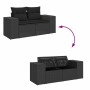 Conjunto de sofá de jardín con cojín con almohada 10 pcs Negro en Sofás de exterior | Comprar online en Foru.es