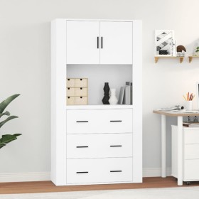 Aparador alto madera contrachapada blanco de vidaXL, Aparadores - Ref: Foro24-3185383, Precio: 169,13 €, Descuento: %