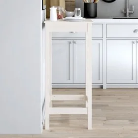 Hoher Stehtisch aus massivem weißem Kiefernholz 50x50x110 cm von vidaXL, Küchen- und Esstische - Ref: Foro24-833264, Preis: 6...