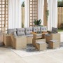 Conjunto de sofá de jardín con cojín 10 pcs Beige y Gris Claro en Sofás de exterior | Comprar online en Foru.es