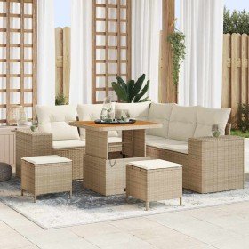 Conjunto de sofá de jardín con cojín 8 pcs Beige y Crema en Sofás de exterior | Comprar online en Foru.es