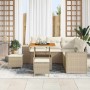Conjunto de sofá de jardín con cojín 8 pcs Beige y Crema en Sofás de exterior | Comprar online en Foru.es