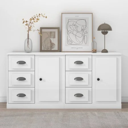 Sideboards 2 Stk. Sperrholz glänzend weiß von vidaXL, Sideboards - Ref: Foro24-3185225, Preis: 164,45 €, Rabatt: %