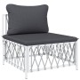 Juego de muebles de jardín 5 piezas y cojines acero blanco de vidaXL, Conjuntos de jardín - Ref: Foro24-3186854, Precio: 295,...
