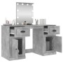 Tocador con LED gris hormigón 130x50x132,5 cm de vidaXL, Tocadores para dormitorios - Ref: Foro24-3185347, Precio: 163,99 €, ...