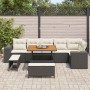 Conjunto de sofá de jardín 9 pcs Negro y crema ratán sintético en Sofás de exterior | Comprar online en Foru.es
