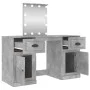Concrete gray LED dressing table 130x50x132.5 cm by vidaXL, Bedroom Dressers - Ref: Foro24-3185347, Price: 161,86 €, Discount: %