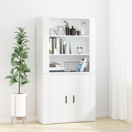 Aparador alto madera contrachapada blanco de vidaXL, Aparadores - Ref: Foro24-3185359, Precio: 143,07 €, Descuento: %