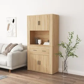 Hohes Sideboard aus eichenfarbenem Sperrholz von vidaXL, Sideboards - Ref: Foro24-3185370, Preis: 172,32 €, Rabatt: %
