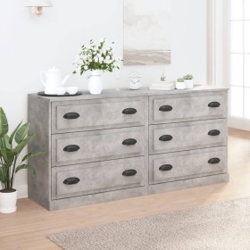 Aparadores 2 uds madera contrachapada gris hormigón de vidaXL, Aparadores - Ref: Foro24-3185243, Precio: 186,41 €, Descuento: %
