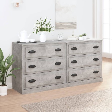 Aparadores 2 uds madera contrachapada gris hormigón de vidaXL, Aparadores - Ref: Foro24-3185243, Precio: 186,41 €, Descuento: %