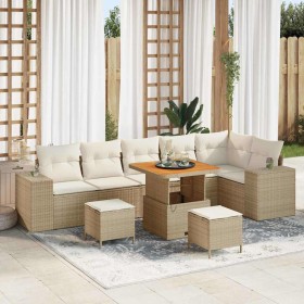 Conjunto de sofá de jardín 9 pcs Beige y Crema ratán sintético en Sofás de exterior | Comprar online en Foru.es