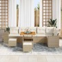 Conjunto de sofá de jardín 9 pcs Beige y Crema ratán sintético en Sofás de exterior | Comprar online en Foru.es