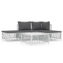 Juego de muebles de jardín 5 piezas y cojines acero blanco de vidaXL, Conjuntos de jardín - Ref: Foro24-3186850, Precio: 258,...