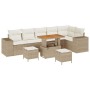 Conjunto de sofá de jardín con cojín 9 pcs Beige y Crema en Sofás de exterior | Comprar online en Foru.es