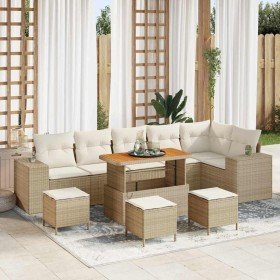 Conjunto de sofá de jardín 10 pcs Beige y Crema ratán sintético en Sofás de exterior | Comprar online en Foru.es