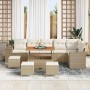 Conjunto de sofá de jardín 10 pcs Beige y Crema ratán sintético en Sofás de exterior | Comprar online en Foru.es