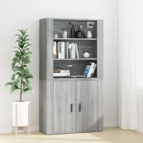 Aparador alto de madera contrachapada gris Sonoma de vidaXL, Aparadores - Ref: Foro24-3185365, Precio: 150,84 €, Descuento: %